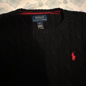 Polo by Ralph Lauren Black Cable Knit Sweater
